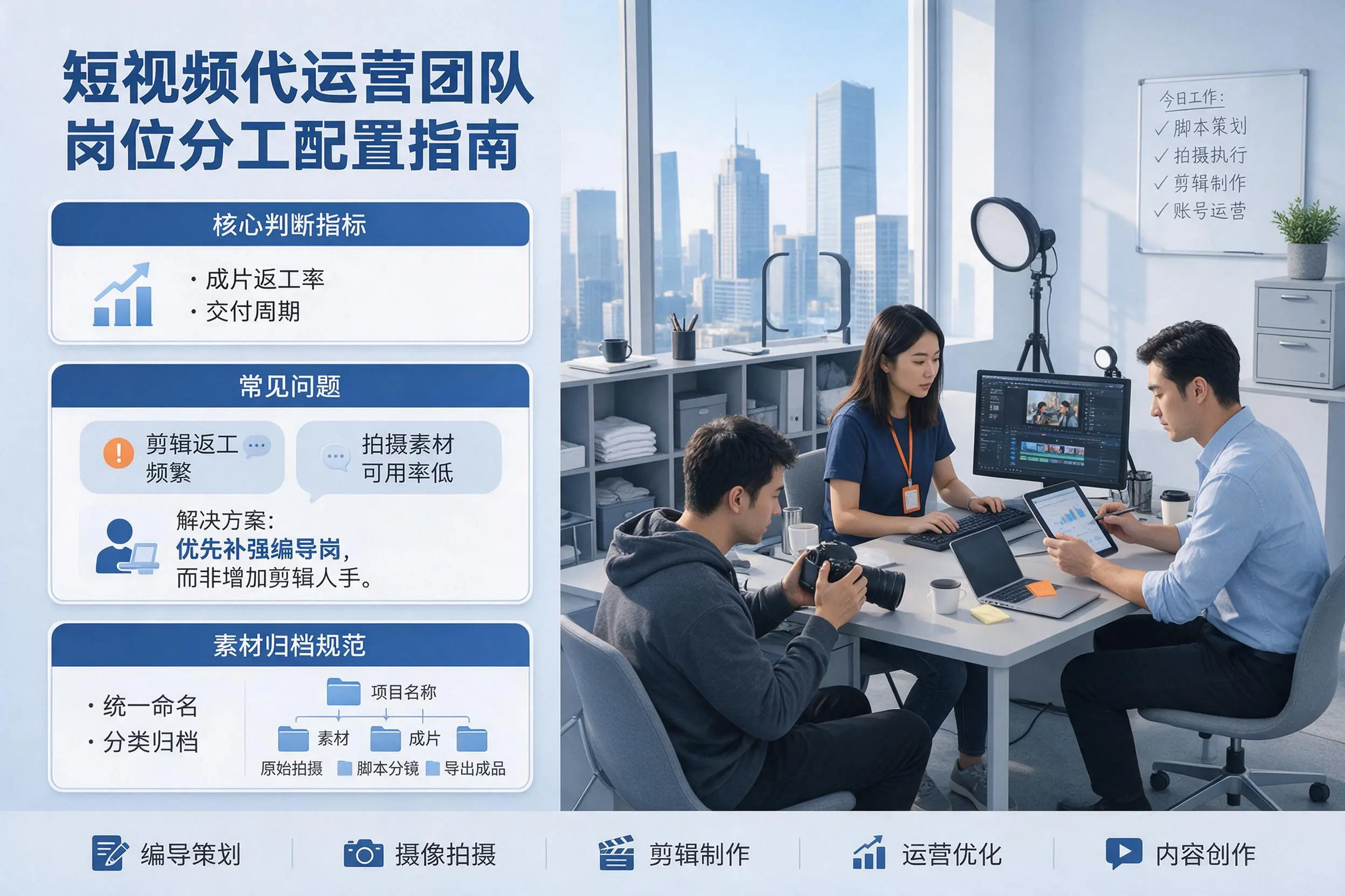 短视频代运营团队如何配置？南宁企业岗位分工科普说明