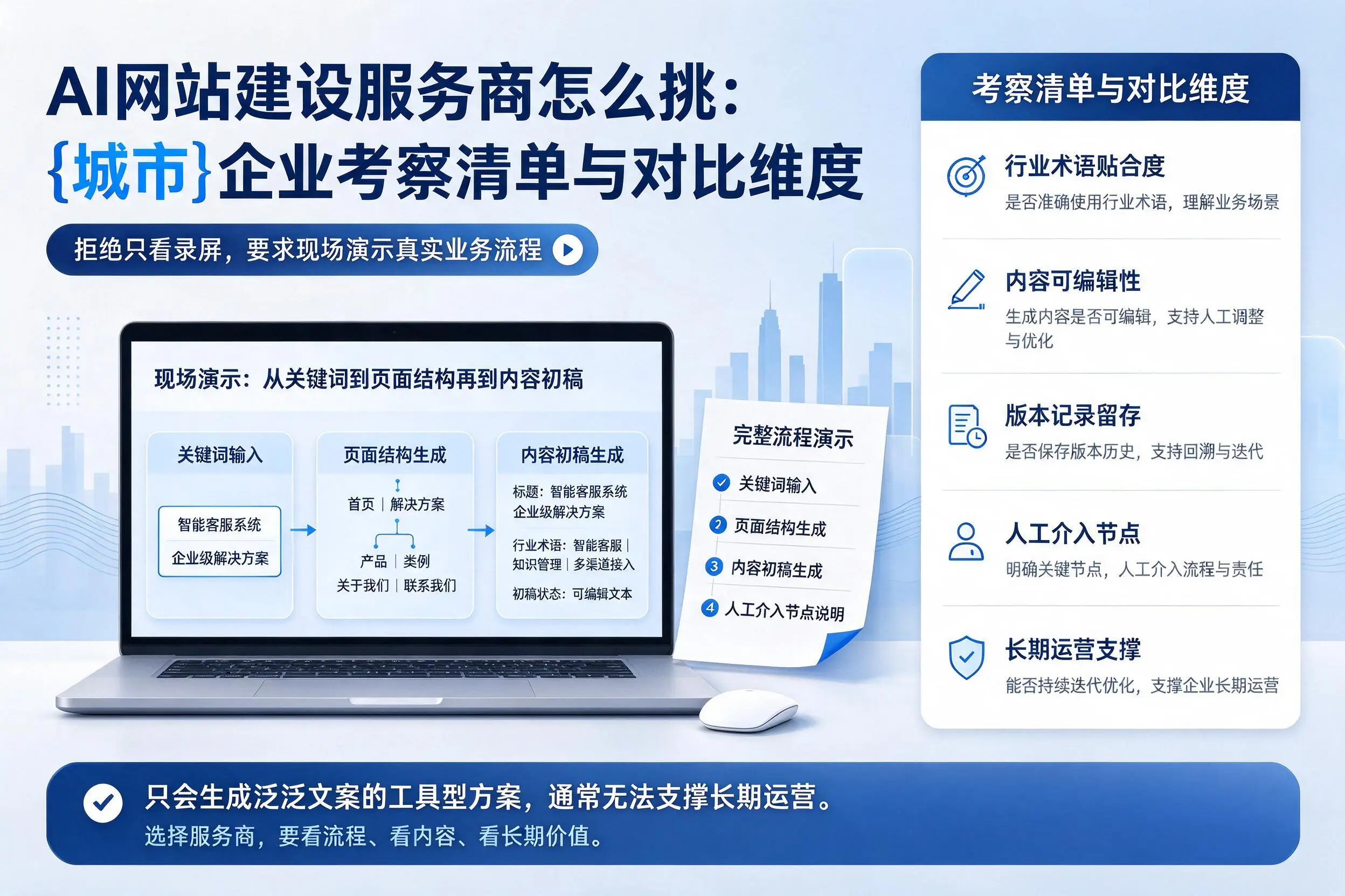 AI网站建设服务商怎么挑：南宁企业考察清单与对比维度